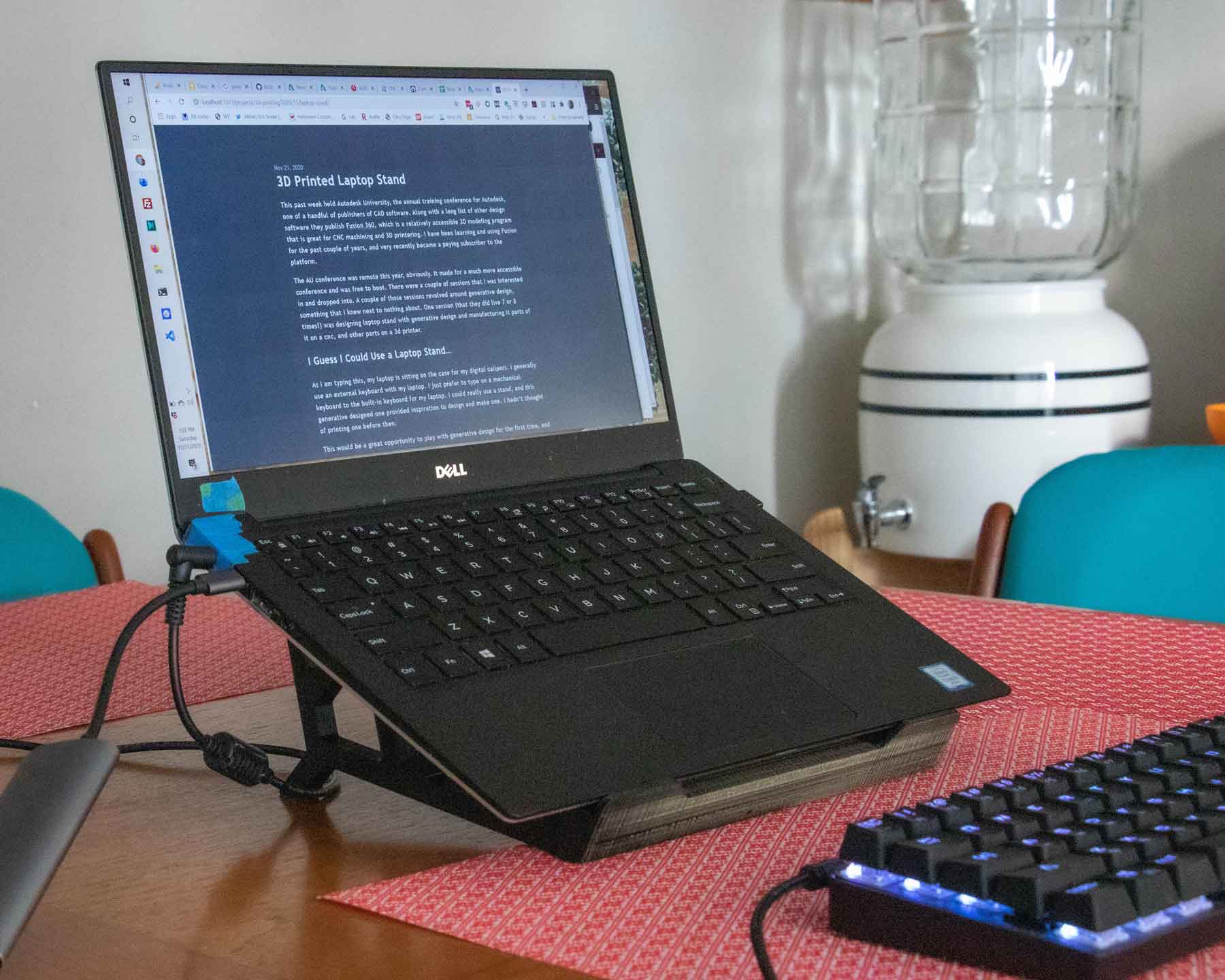 laptop computer on the stand