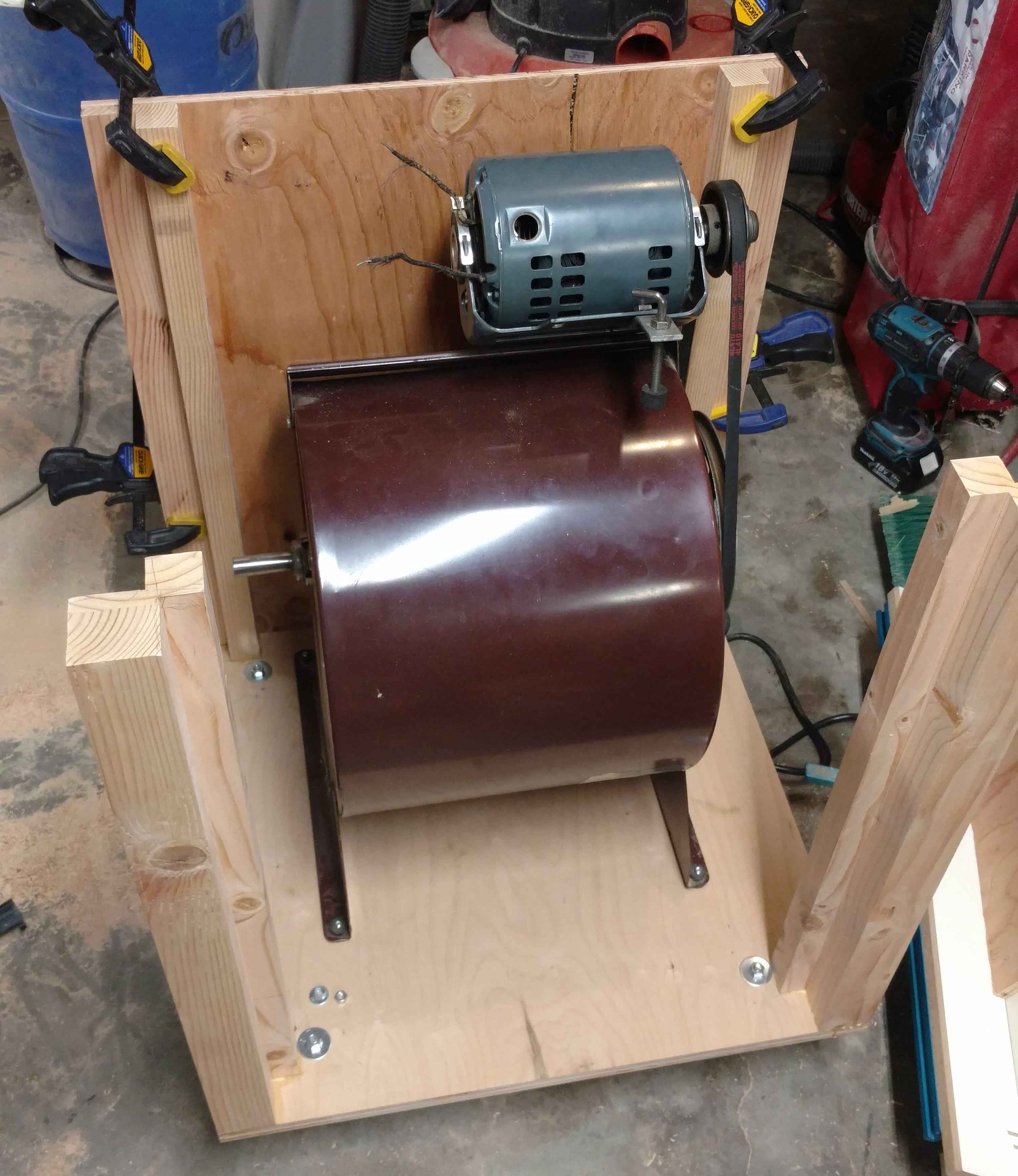 blower mounted in incomplete frame