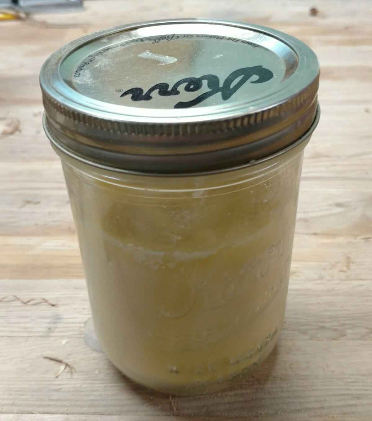 mason jar with homemade paste wax